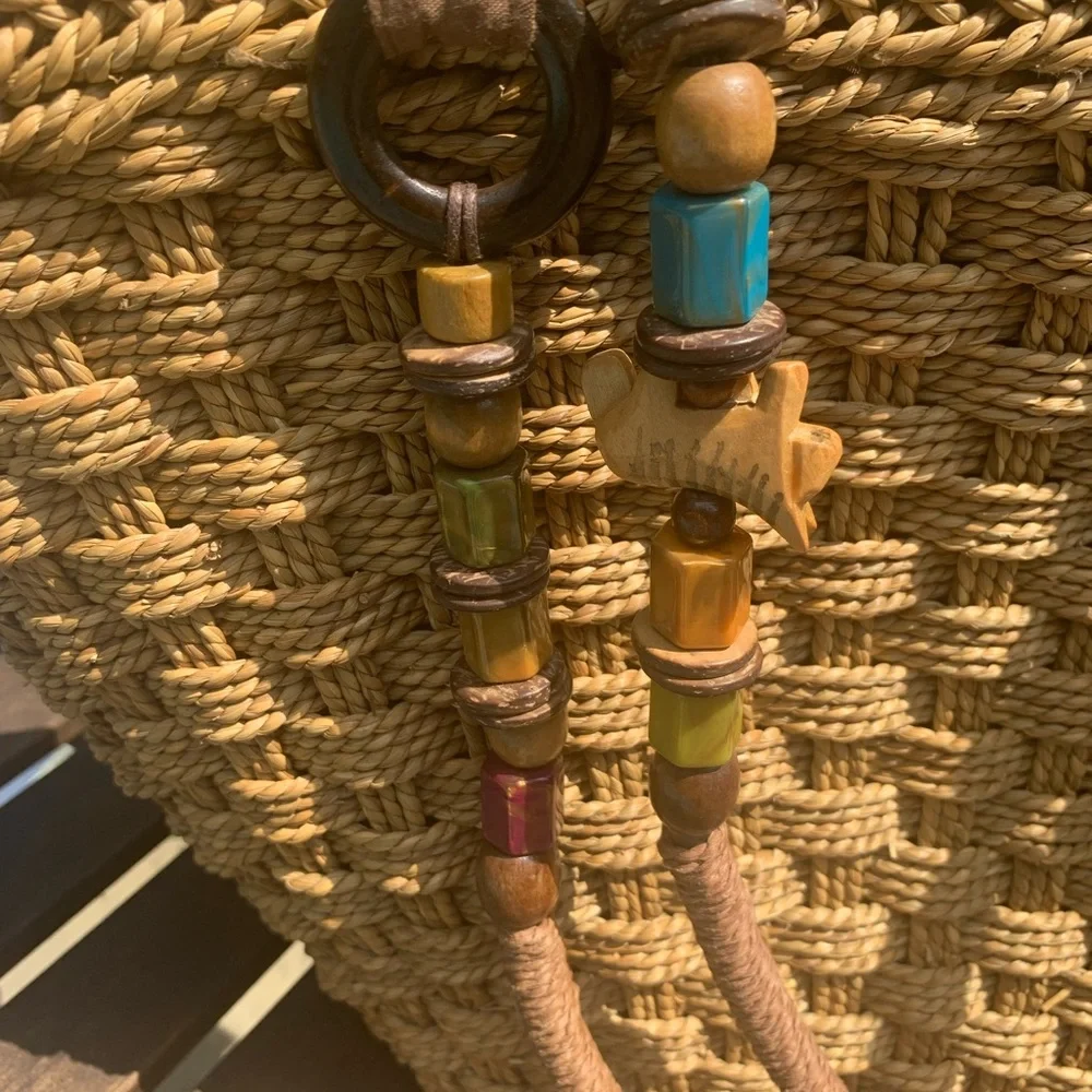 Beautiful Woven Cappelli Bag with 🐈 and Other Decorative Beads